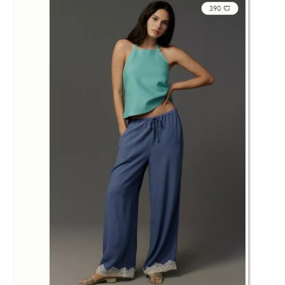 Anthropologie Other - By Anthropologie Lace-Trim Silky Pull-On Pants - S - NWT